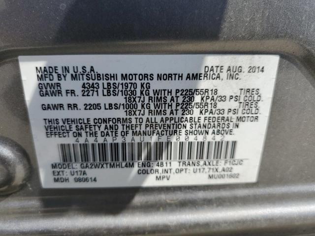 4A4AP3AU1FE004842 Mitsubishi Outlander Sport Es