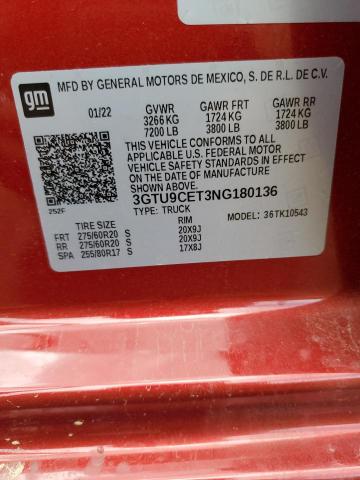 3GTU9CET3NG180136 GMC Sierra Limited K1500 Elevation