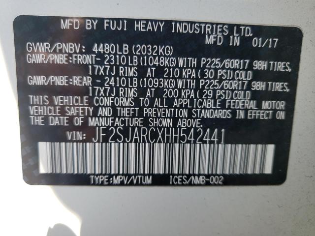 JF2SJARCXHH542441 Subaru FORESTER 2