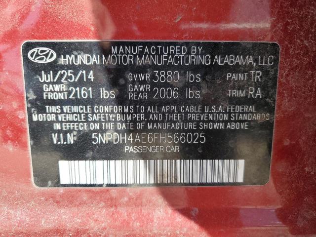 5NPDH4AE6FH566025 Hyundai ELANTRA SE