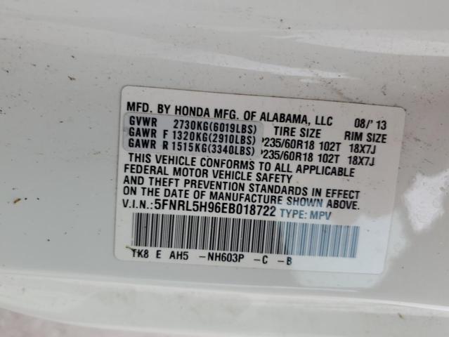 5FNRL5H96EB018722 Honda Odyssey Touring