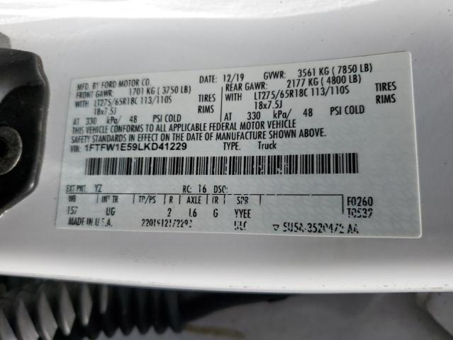 1FTFW1E59LKD41229 Ford F150 SUPER