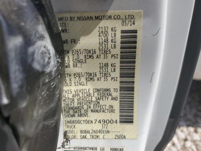 1N6BD0CT0EN749004 Nissan FRONTIER S