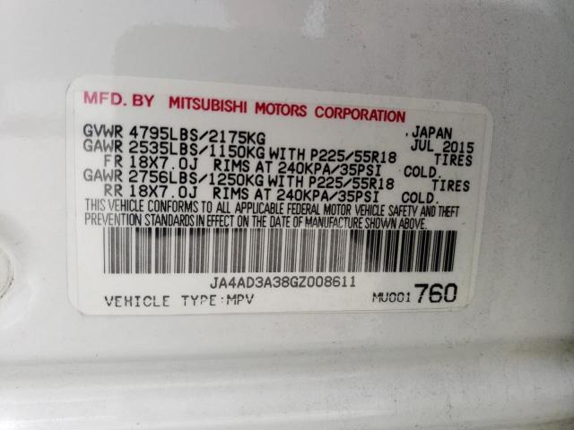 JA4AD3A38GZ008611 Mitsubishi Outlander Se