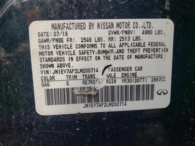 JN1EV7AP2LM200714 Infiniti Q50 PURE