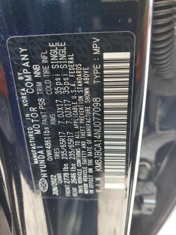 KM8JBCA14NU077098 Hyundai Tucson Blue