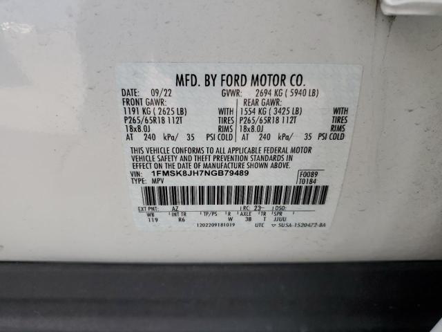 1FMSK8JH7NGB79489 Ford Explorer Timberline