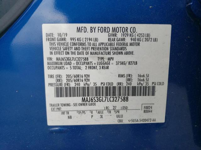 MAJ6S3GL7LC327588 Ford Ecosport Se