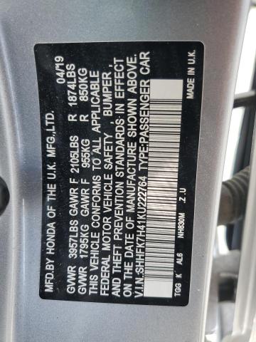 SHHFK7H41KU222764 Honda Civic Sport