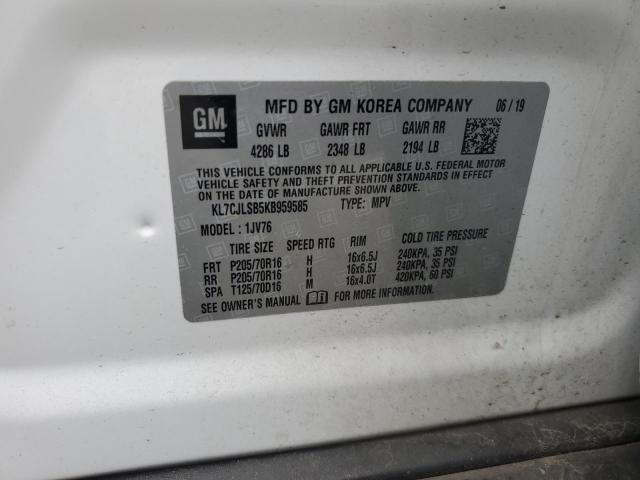 KL7CJLSB5KB959585 Chevrolet TRAX 1LT