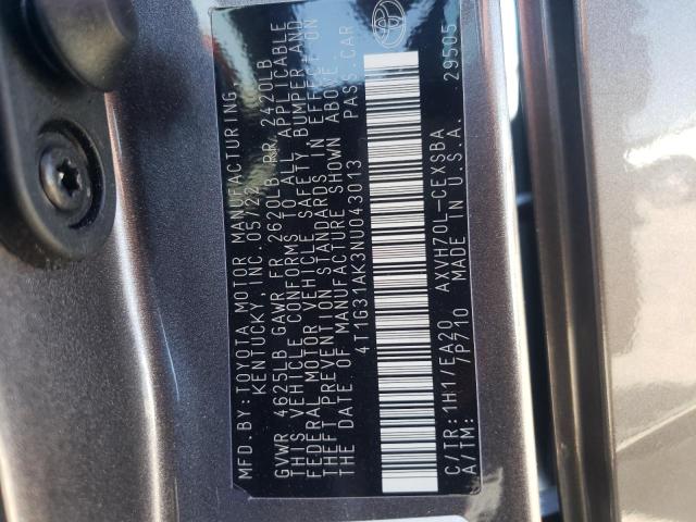 4T1G31AK3NU043013 Toyota Camry Nigh