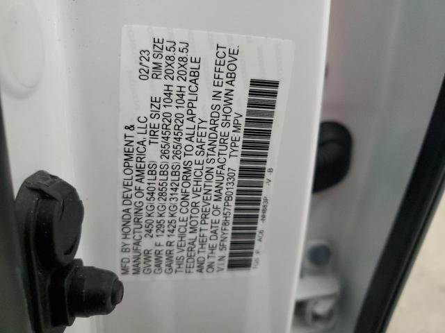 5FNYF8H57PB013307 Honda Passport Exl