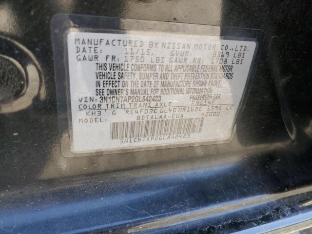 3N1CN7AP2GL842423 Nissan VERSA S