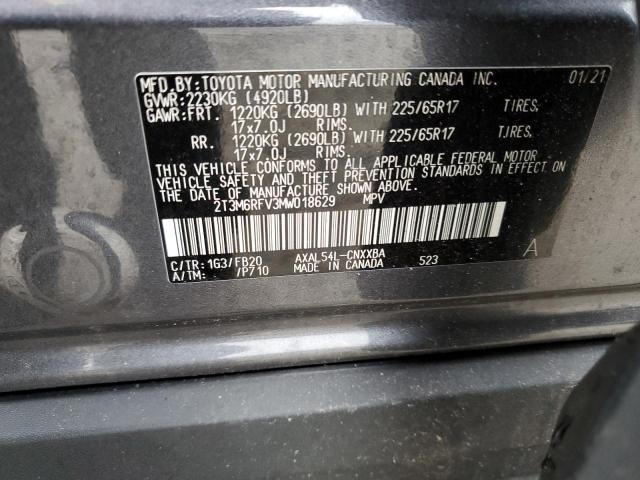 2T3M6RFV3MW018629 Toyota RAV4 LE