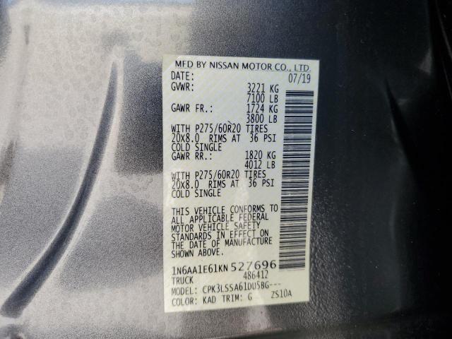 1N6AA1E61KN527696 Nissan Titan Platinum Reserve