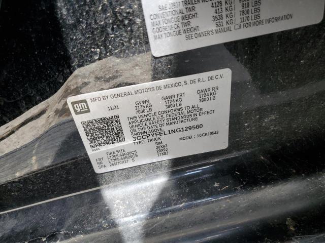 3GCPYFEL1NG129560 Chevrolet Silverado Ltd K1500 Lt Trail Boss