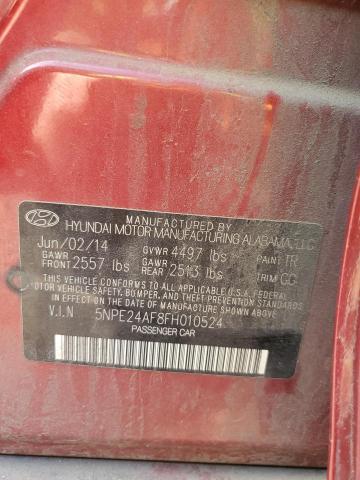 5NPE24AF8FH010524 Hyundai SONATA SE