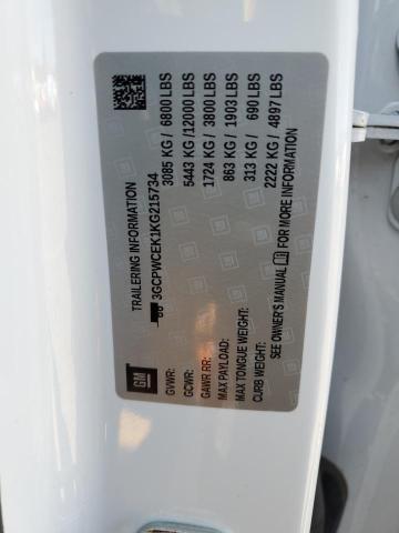 3GCPWCEK1KG215734 Chevrolet Silverado C1500 Lt