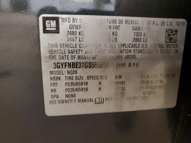 3GYFNBE37GS569595 Cadillac Srx Luxury Collection