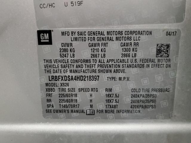 LRBFXDSA4HD218397 Buick Envision Essence