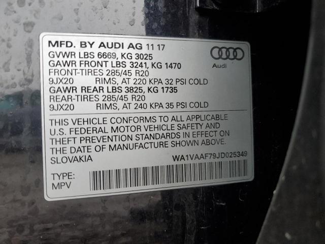 WA1VAAF79JD025349 Audi Q7 Prestige