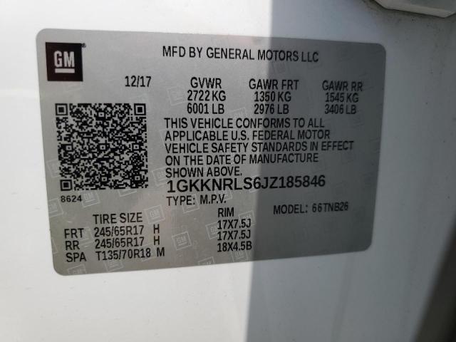 1GKKNRLS6JZ185846 GMC ACADIA SLE
