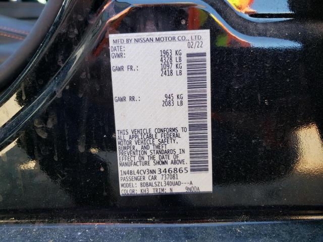 1N4BL4CV3NN346865 Nissan ALTIMA SR