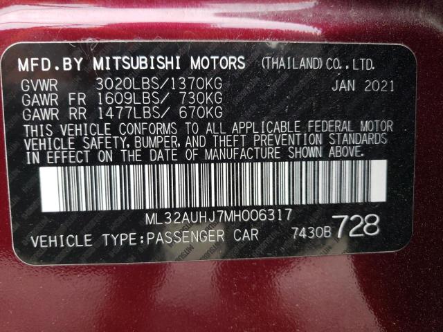 ML32AUHJ7MH006317 Mitsubishi MIRAGE ES