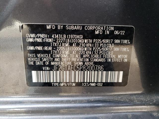 JF2GTAEC5P8200786 Subaru Crosstrek Premium