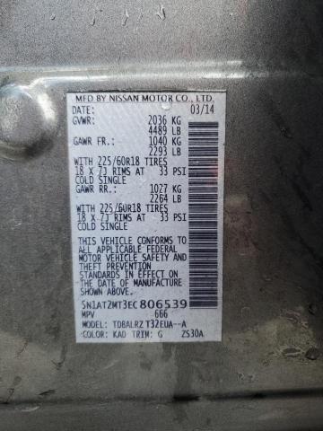 5N1AT2MT3EC806539 Nissan ROGUE S