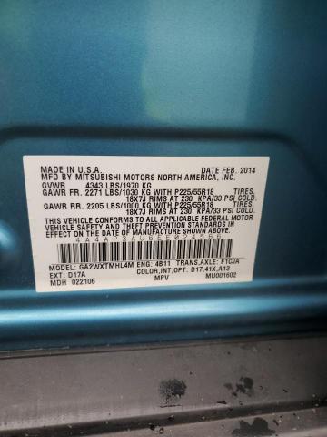 4A4AP3AU6EE024566 Mitsubishi Outlander Sport Es