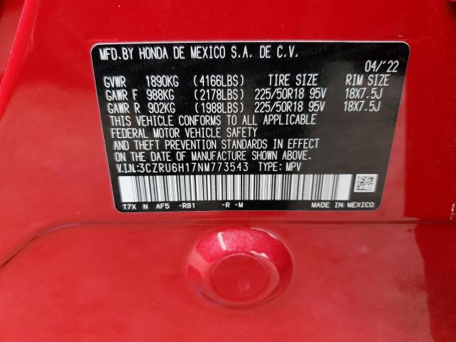 3CZRU6H17NM773543 Honda HR-V SPORT