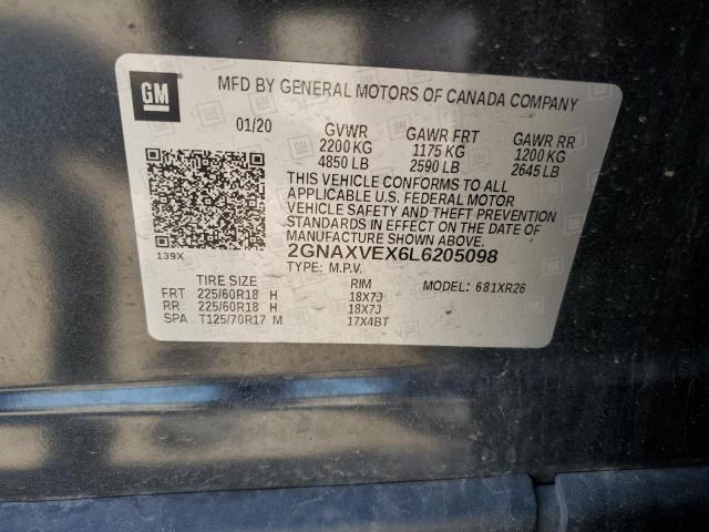 2GNAXVEX6L6205098 Chevrolet EQUINOX LT