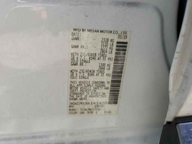 5N1AZ2MJ1KN145400 Nissan MURANO S
