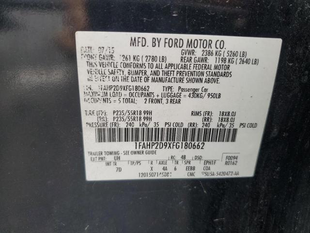 1FAHP2D9XFG180662 Ford TAURUS SE