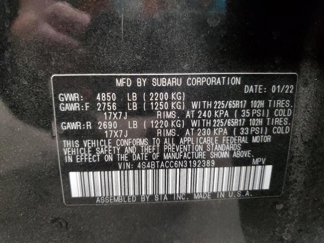 4S4BTACC6N3192389 Subaru Outback Premium