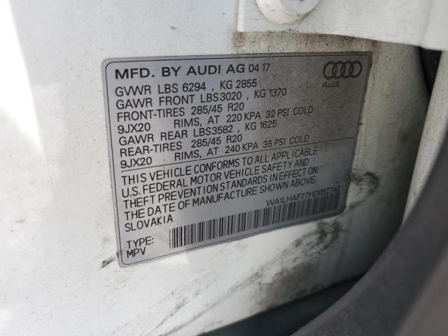 WA1LHAF77HD052742 Audi Q7 Premium Plus