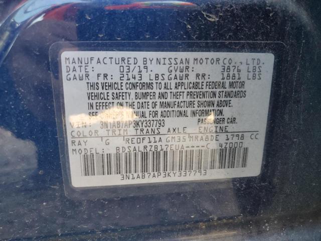 3N1AB7AP3KY337793 Nissan SENTRA S