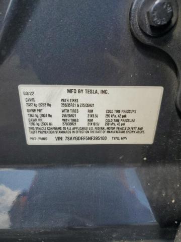 7SAYGDEF5NF395100 Tesla Model Y