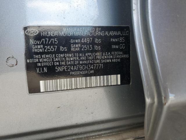 5NPE24AF9GH347771 Hyundai SONATA SE
