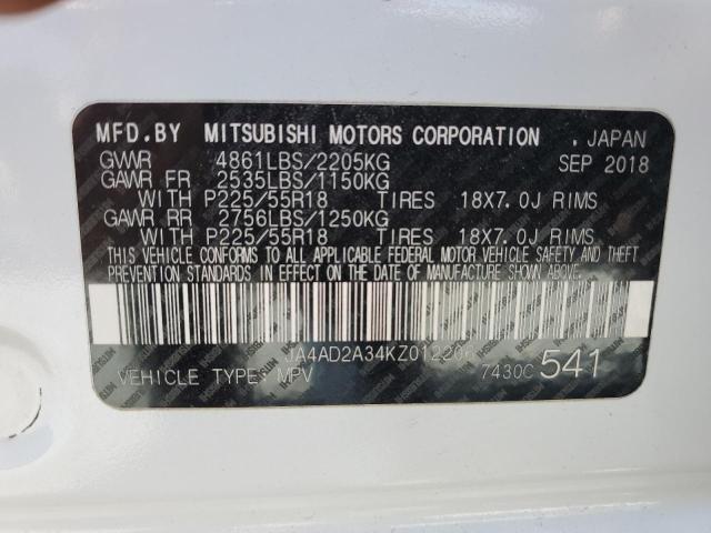 JA4AD2A34KZ012206 Mitsubishi Outlander Es