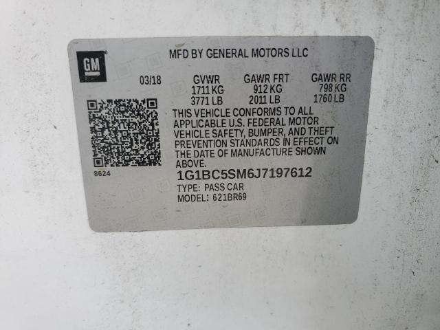 1G1BC5SM6J7197612 Chevrolet CRUZE LS