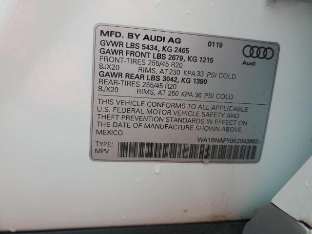 WA1BNAFY0K2043882 Audi Q5 Premium Plus