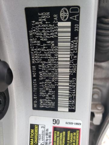 2T1BURHE0EC146090 Toyota COROLLA L