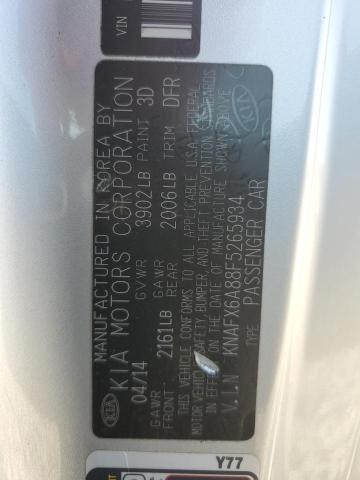 KNAFX6A88F5265934 KIA FORTE EX