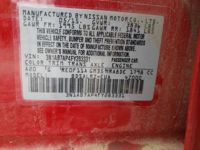 3N1AB7AP4FY283331 Nissan SENTRA S
