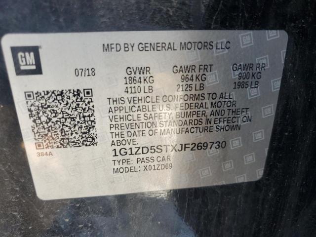 1G1ZD5STXJF269730 Chevrolet MALIBU LT