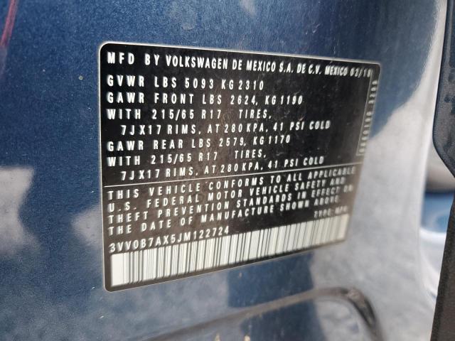 3VV0B7AX5JM122724 Volkswagen TIGUAN S