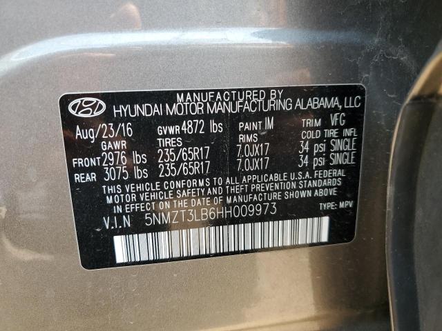 5NMZT3LB6HH009973 Hyundai SANTA FE SPORT