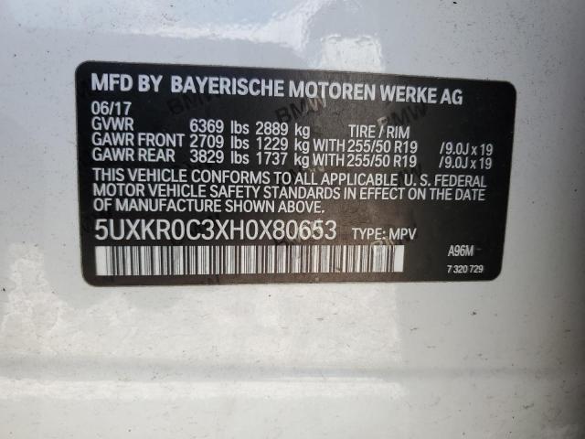 5UXKR0C3XH0X80653 BMW X5 Xdrive35i